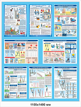 Универсальный стенд (без логотипа) "Работы в замкнутых пространствах и на высоте" с 8 плакатами ГАСЗНАК