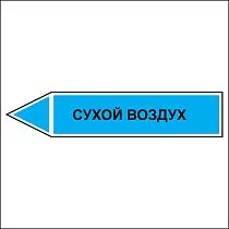 Знак маркировки трубопровода Сухой воздух - направление движение налево